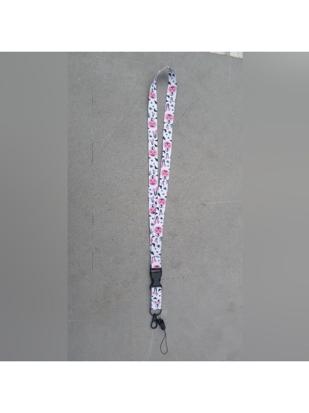 🆓 Free W/Purchase, Pastel Goth Pink Pumpkin Bats ID Lanyard NWT